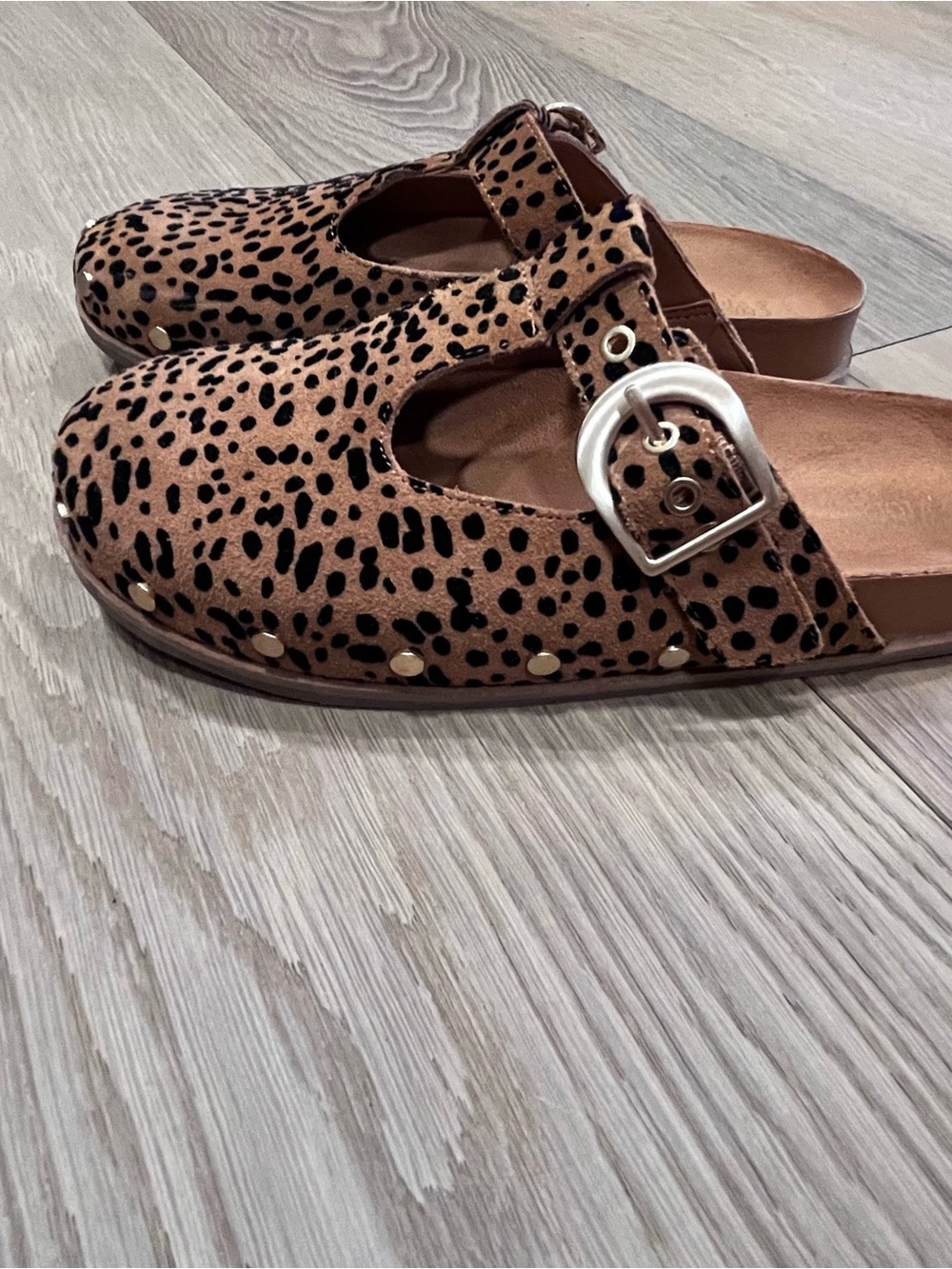 Chelsea & Violet Leopard Suede Mule